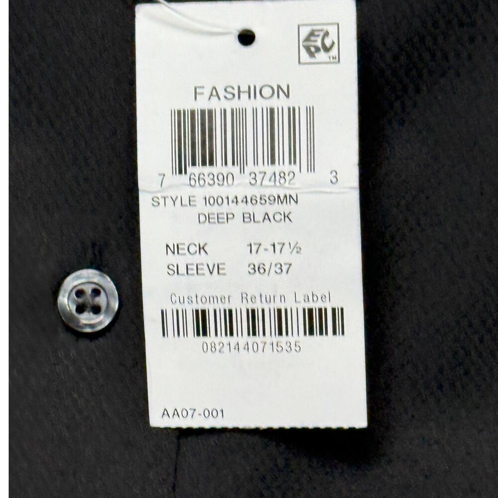 Alfani Men's Regular Fit Travel Solid Dress Shirt black 17-17.5 36-37 $70 - Picture 6 of 6